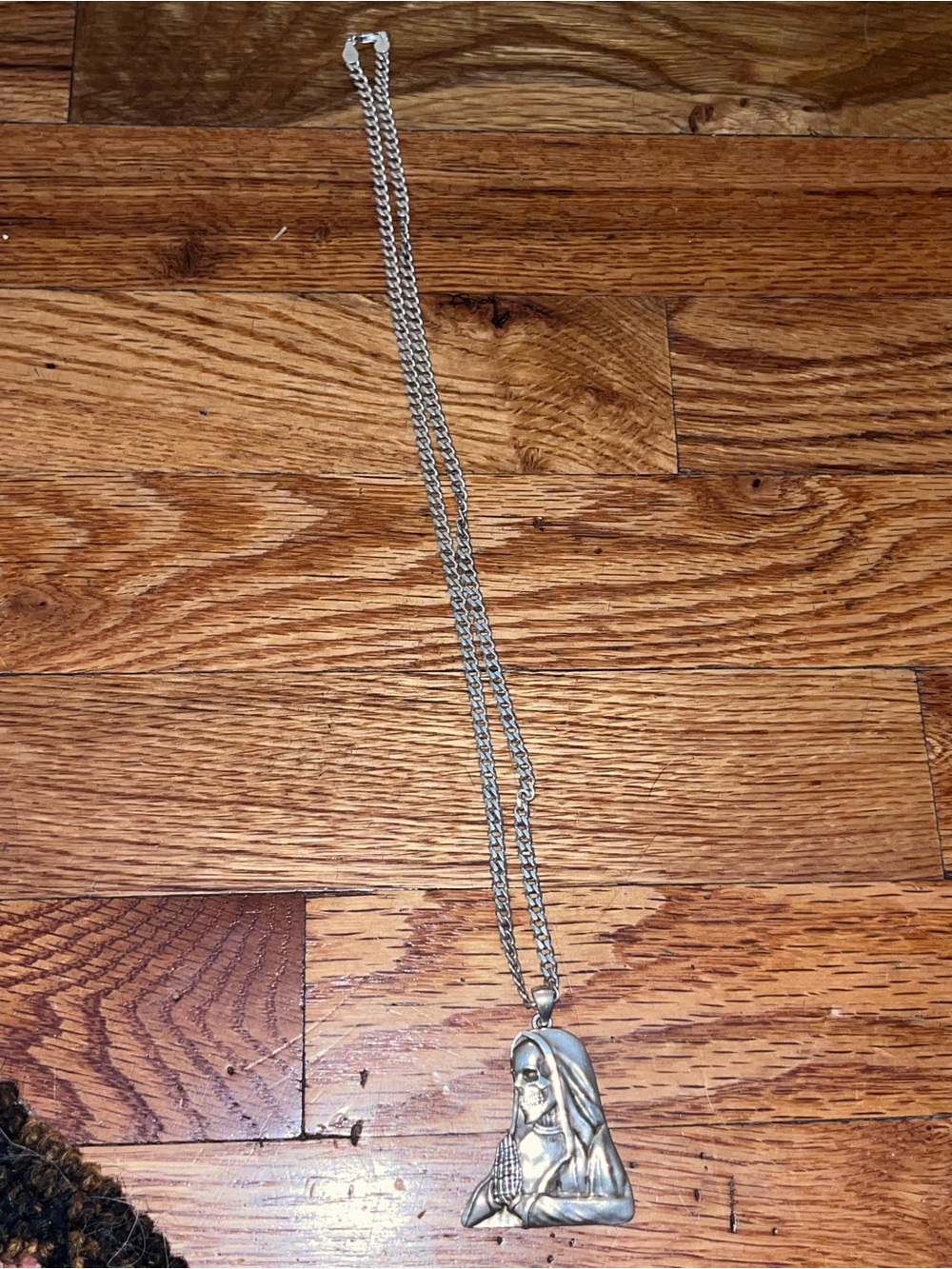 Sterling silver Santa muerte/praying death necklace